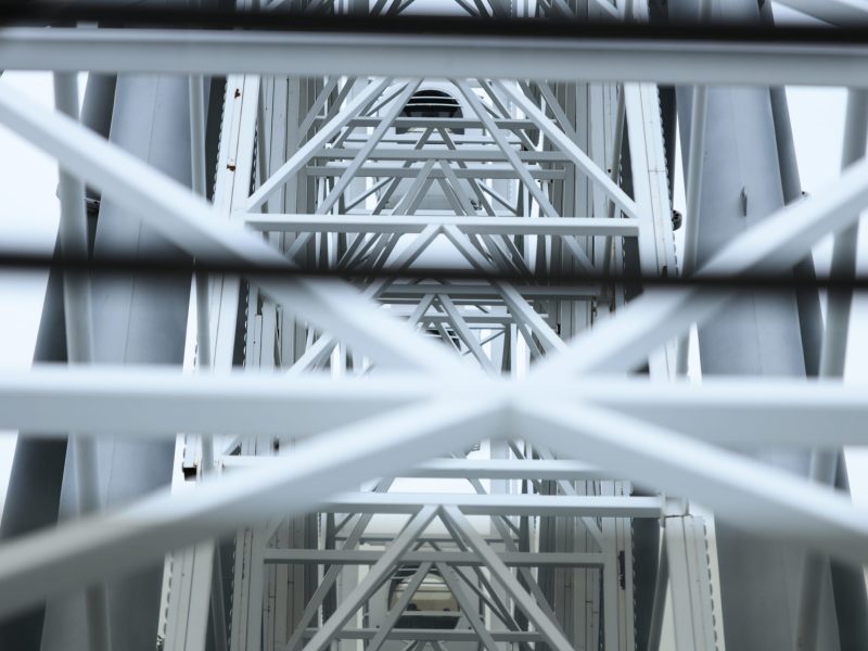 A,Metal,Structure,With,A,Clock,On,Top,,Suitable,For